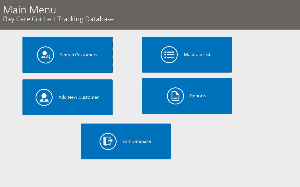 Day Care Contact Tracking Database Template | Contact Database